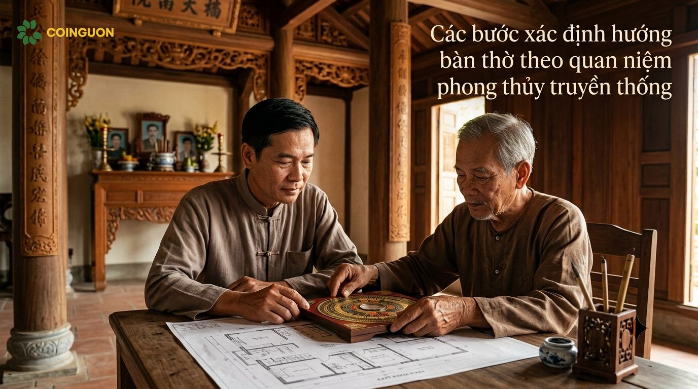 Các bước xác định hướng bàn thờ theo quan niệm phong thủy truyền thống - Cội Nguồn ORA