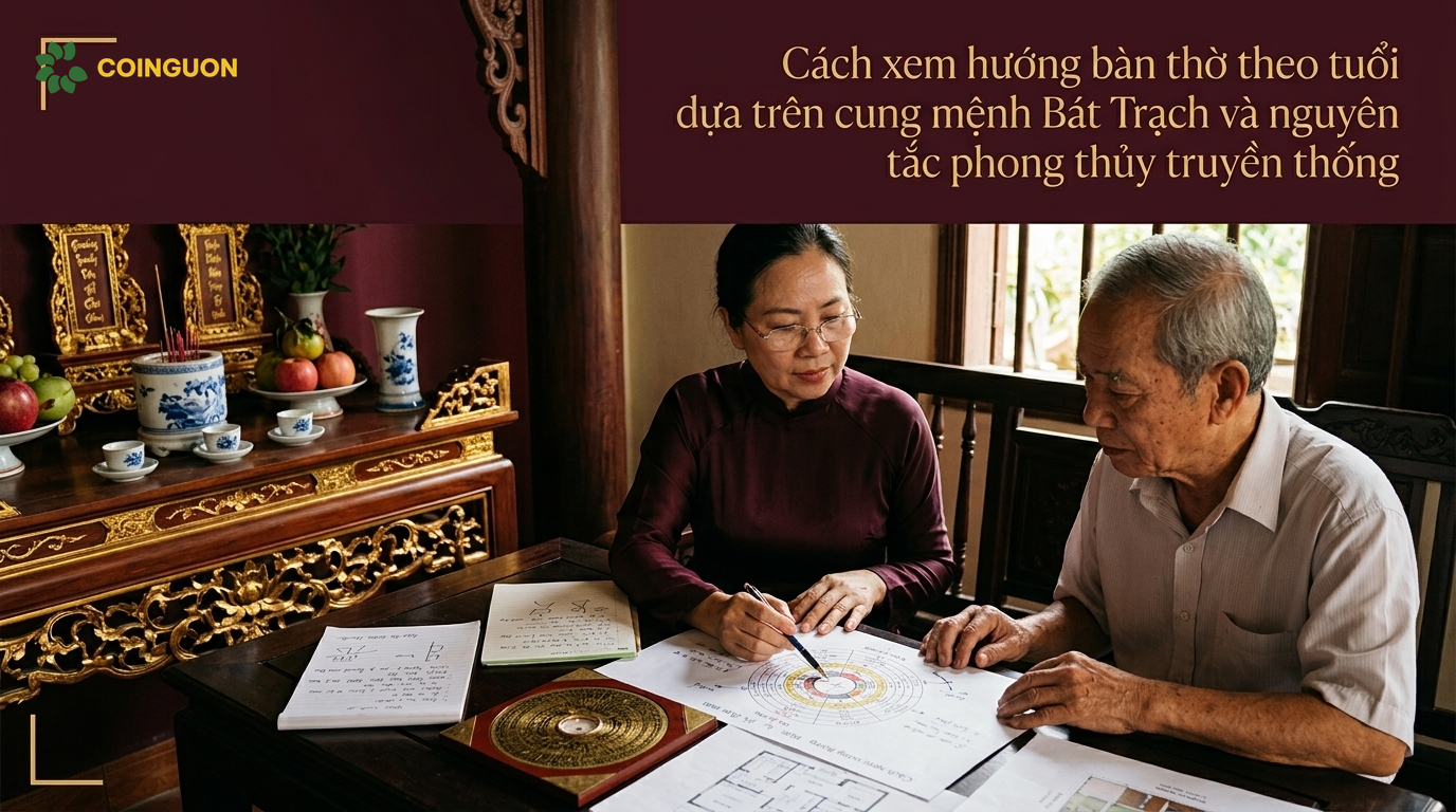 Cách xem hướng bàn thờ theo tuổi dựa trên cung mệnh Bát Trạch và nguyên tắc phong thủy truyền thống - Cội Nguồn ORA