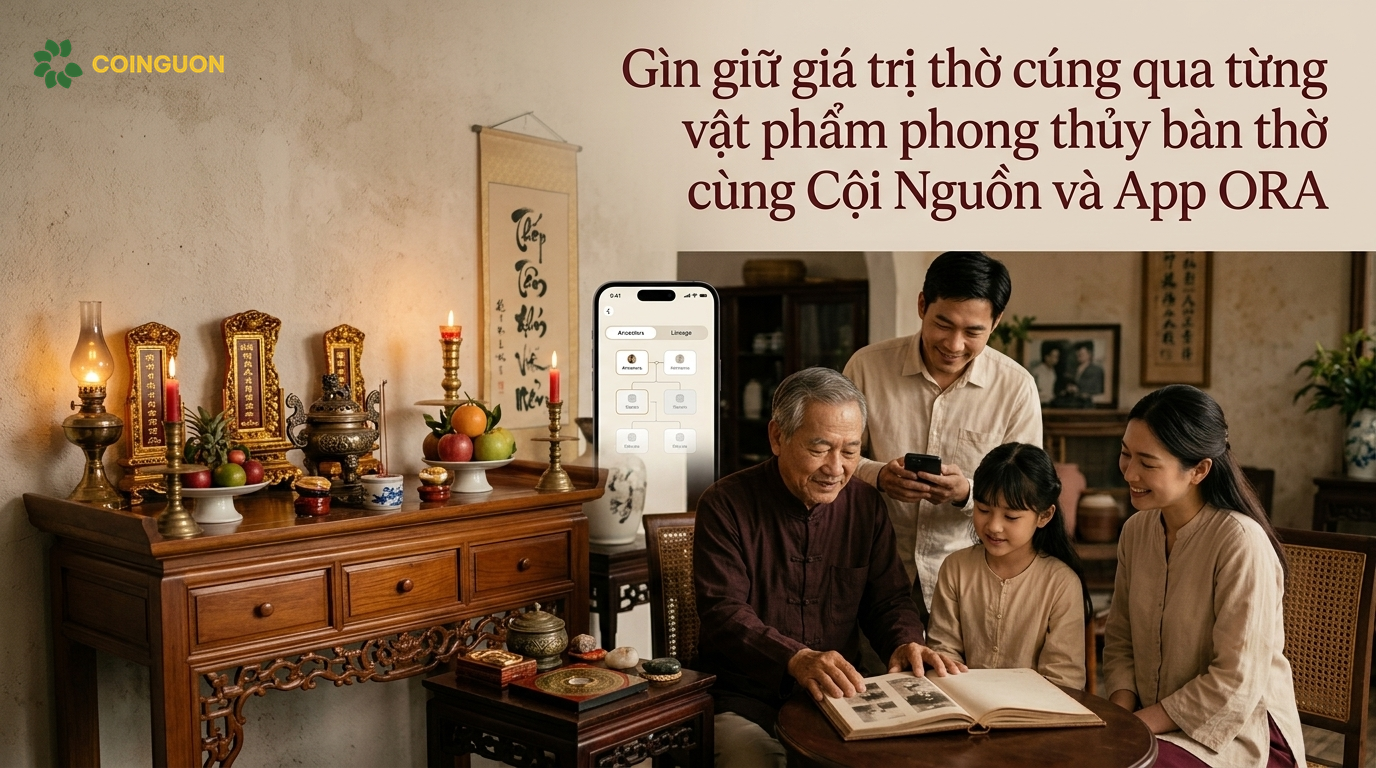 Gìn giữ giá trị thờ cúng qua từng vật phẩm phong thủy bàn thờ cùng Cội Nguồn và App ORA - Cội Nguồn ORA