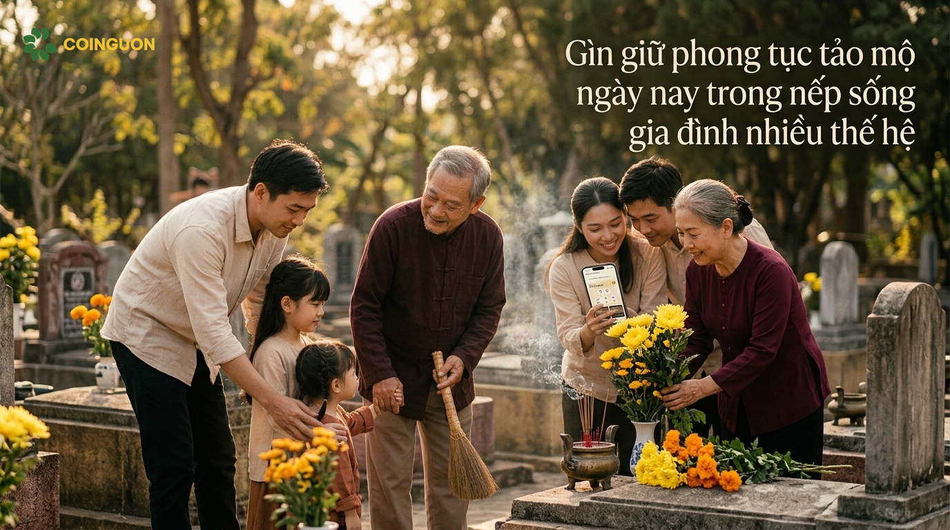Gìn giữ phong tục tảo mộ ngày nay trong nếp sống gia đình nhiều thế hệ - Cội Nguồn ORA