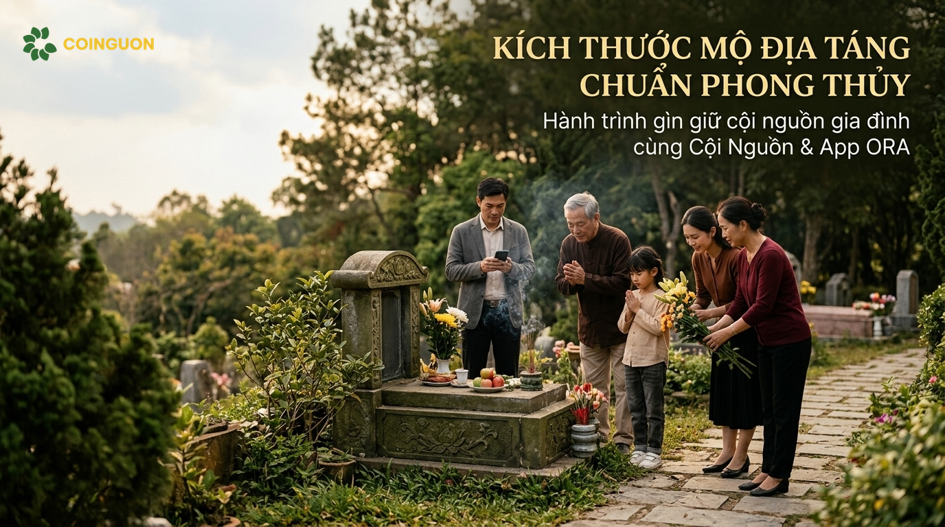Kích thước mộ địa táng chuẩn phong thủy và hành trình gìn giữ cội nguồn gia đình cùng Cội Nguồn, App ORA - Cội Nguồn ORA