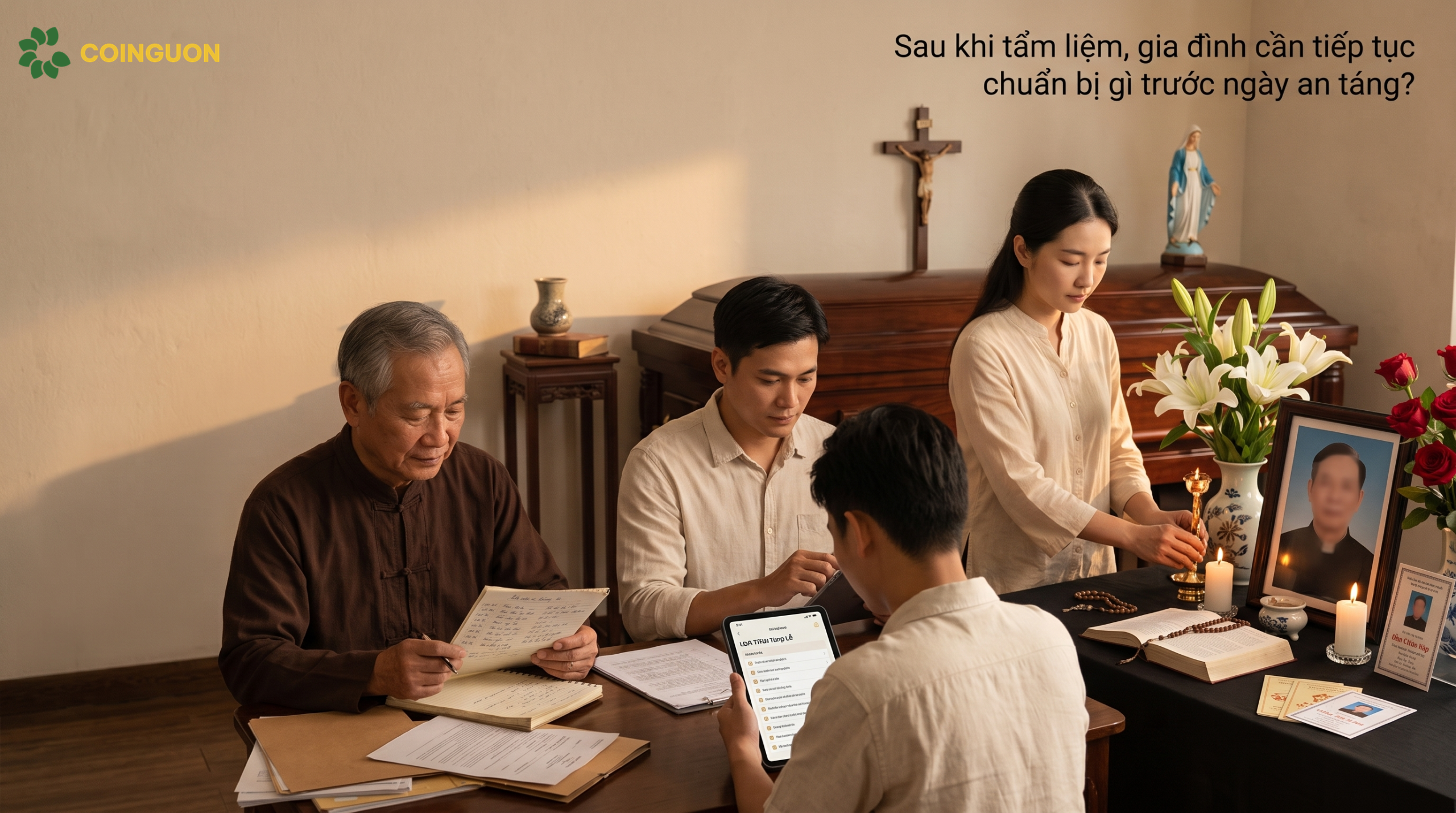 Sau khi tẩm liệm, gia đình cần tiếp tục chuẩn bị gì trước ngày an táng? - Cội Nguồn ORA