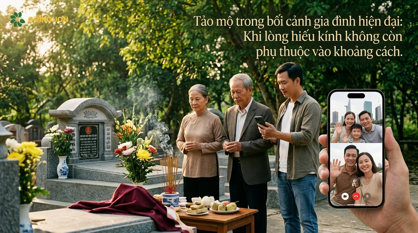 Tảo mộ trong bối cảnh gia đình hiện đại: Khi lòng hiếu kính không còn phụ thuộc vào khoảng cách - Cội Nguồn ORA