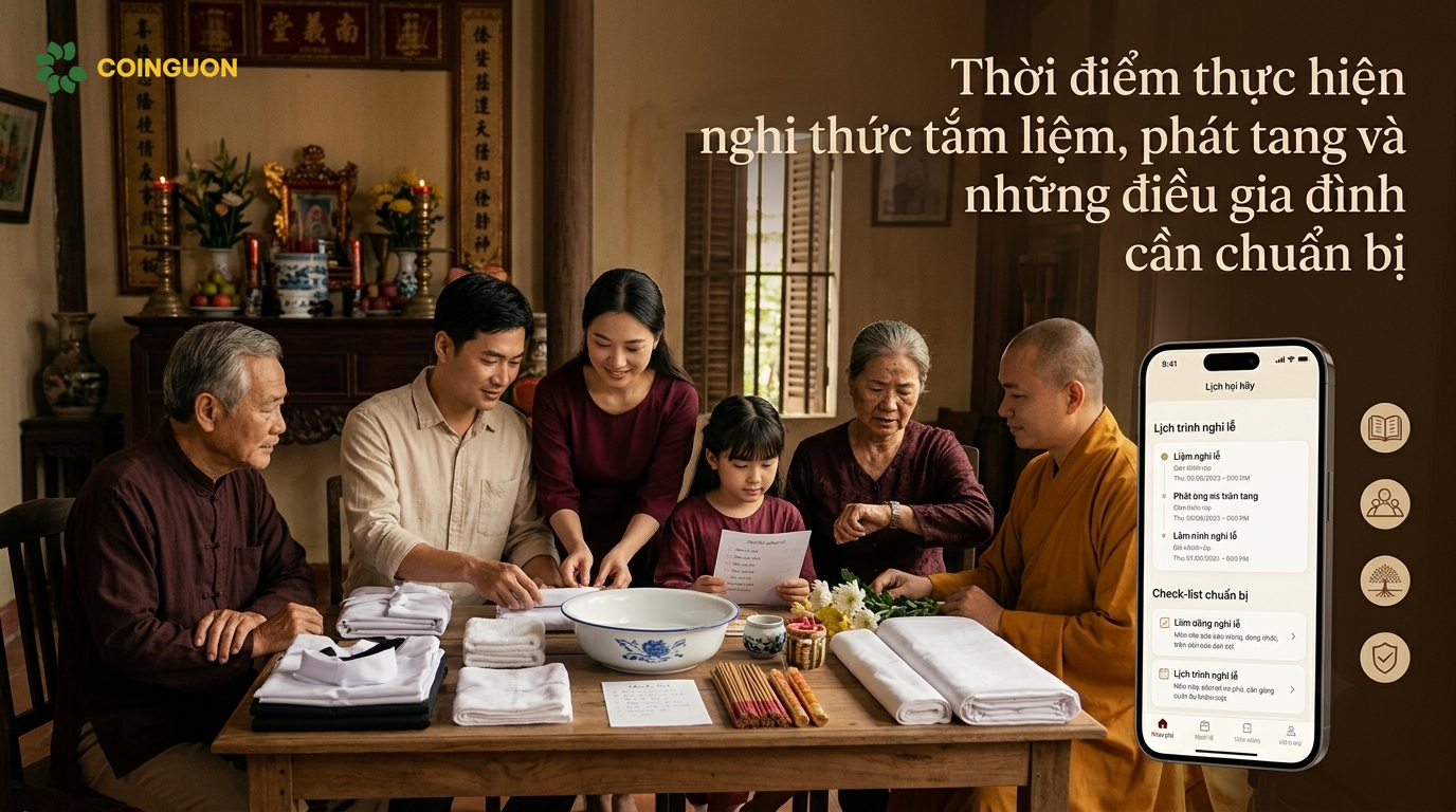 Gia đình chuẩn bị thời điểm và vật phẩm cho nghi thức tắm liệm phát tang - Cội Nguồn ORA