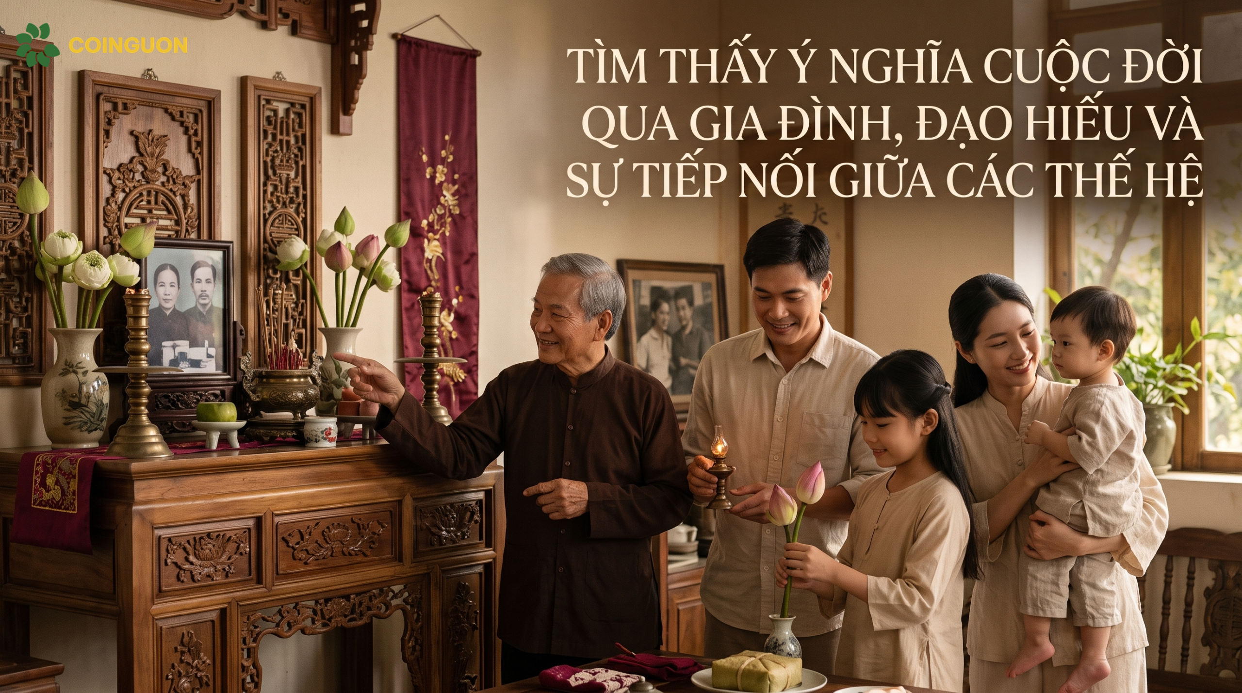 Tìm thấy ý nghĩa cuộc đời qua gia đình, đạo hiếu và sự tiếp nối giữa các thế hệ - Cội Nguồn ORA