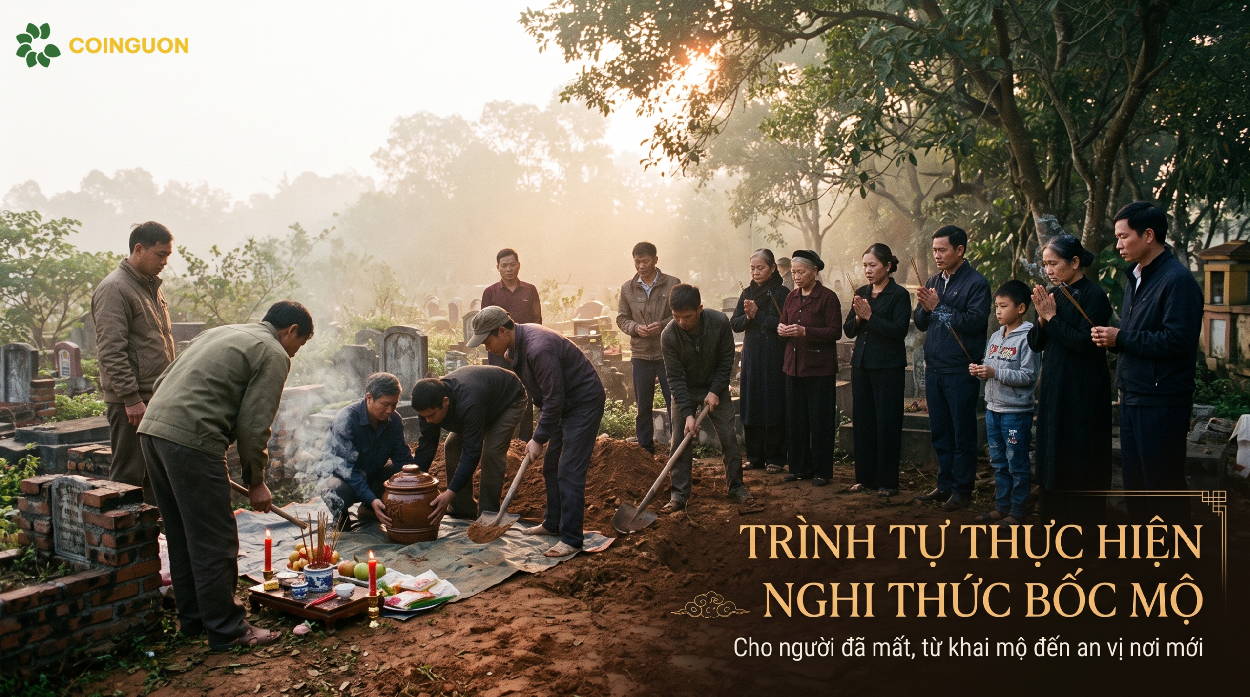 Trình tự thực hiện nghi thức bốc mộ từ khai mộ đến an vị - Cội Nguồn ORA
