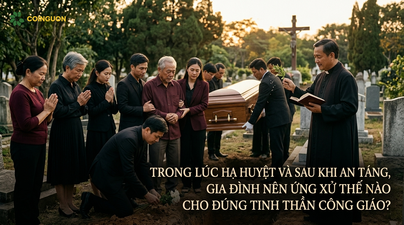 Trong lúc hạ huyệt và sau khi an táng, gia đình nên ứng xử thế nào cho đúng tinh thần Công giáo? - Cội Nguồn ORA