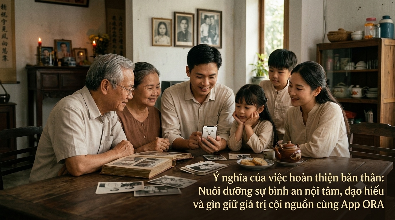 Ý nghĩa của việc hoàn thiện bản thân: Nuôi dưỡng sự bình an nội tâm, đạo hiếu và gìn giữ giá trị cội nguồn cùng App ORA - Cội Nguồn ORA