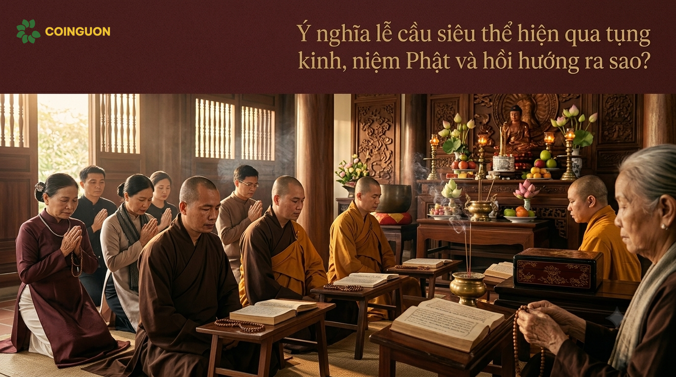 Ý nghĩa lễ cầu siêu thể hiện qua tụng kinh, niệm Phật và hồi hướng ra sao? - Cội Nguồn ORA