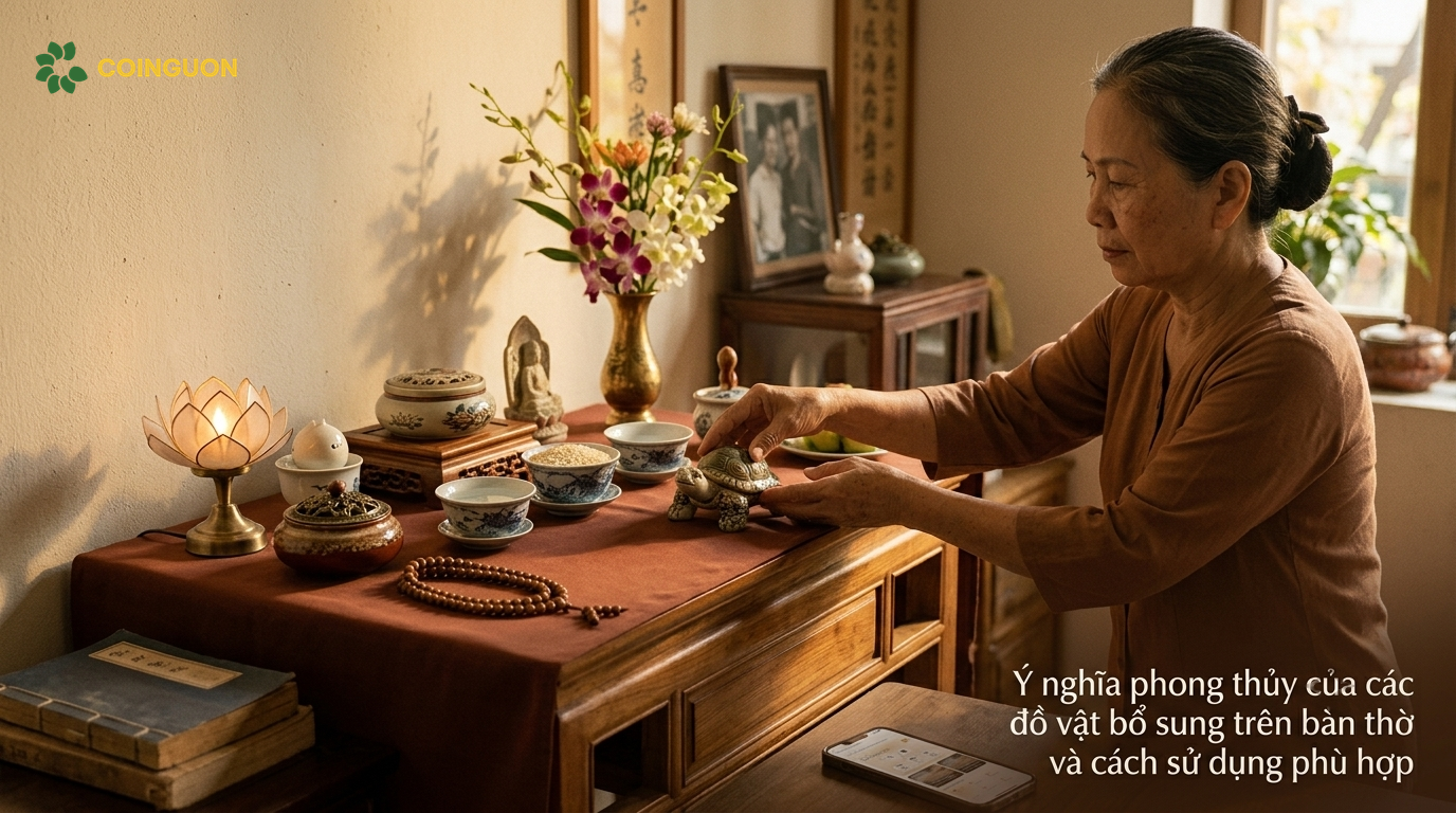 Ý nghĩa phong thủy của các đồ vật bổ sung trên bàn thờ và cách sử dụng phù hợp - Cội Nguồn ORA