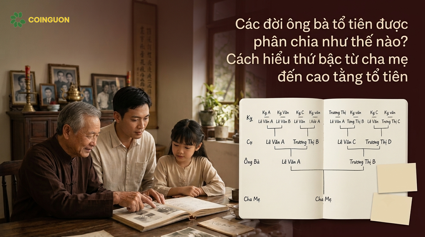 Các thế hệ trong gia đình Việt Nam cùng tìm hiểu thứ bậc từ cha mẹ đến cao tằng tổ tiên qua gia phả - Cội Nguồn ORA