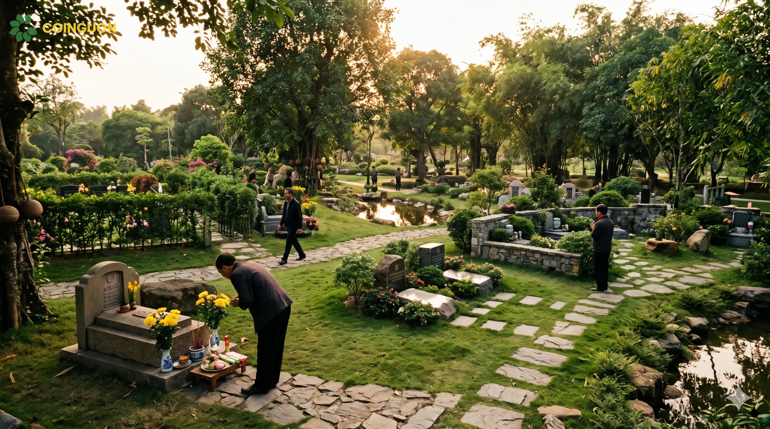 Các hình thức an táng và không gian tưởng niệm đa dạng được quy hoạch hài hòa trong công viên nghĩa trang sinh thái - Cội Nguồn ORA