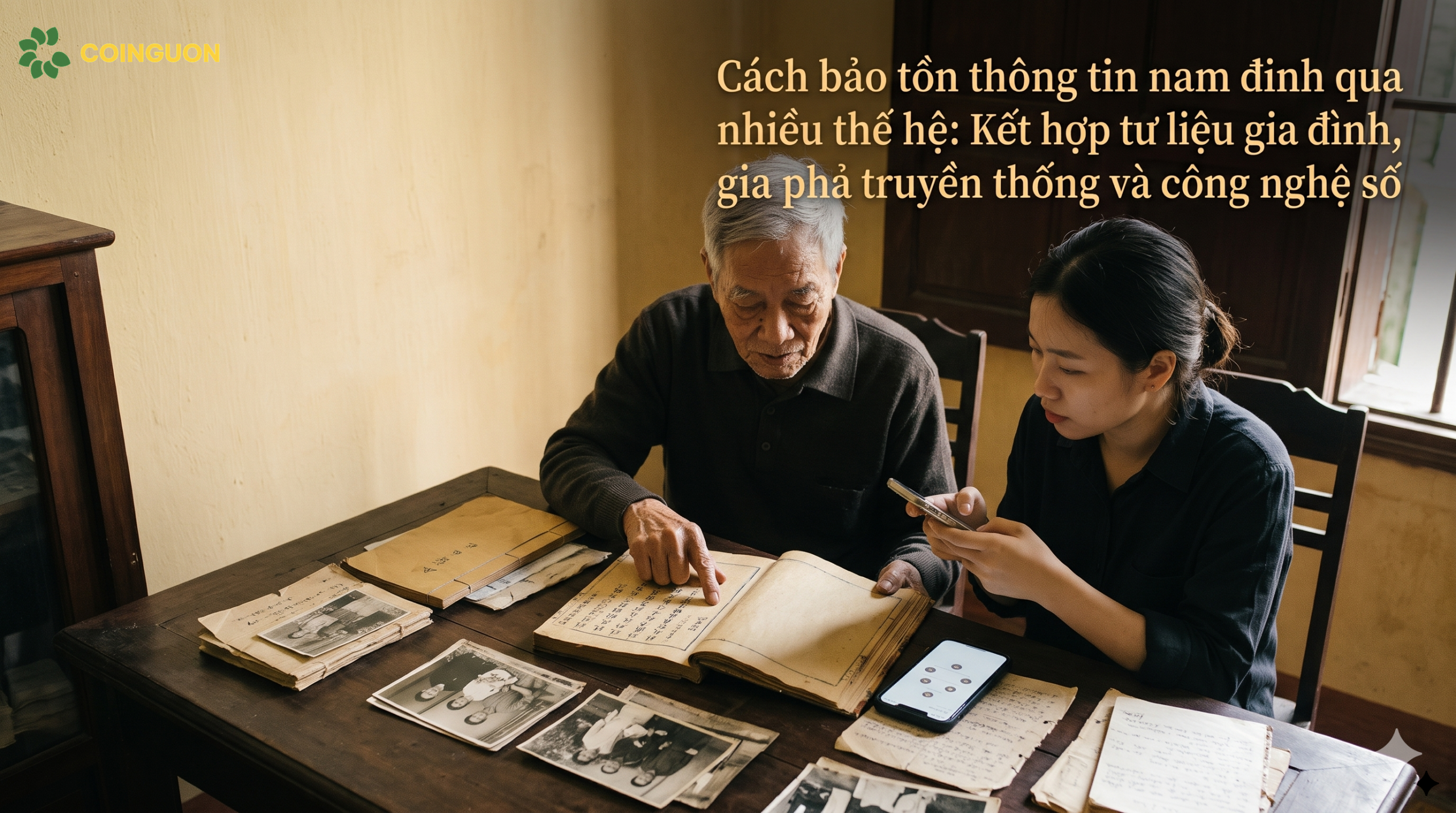 Hai thế hệ gia đình Việt số hóa gia phả, kết hợp tư liệu tổ tiên và cây gia phả điện tử để bảo tồn thông tin nam đinh - Cội Nguồn ORA