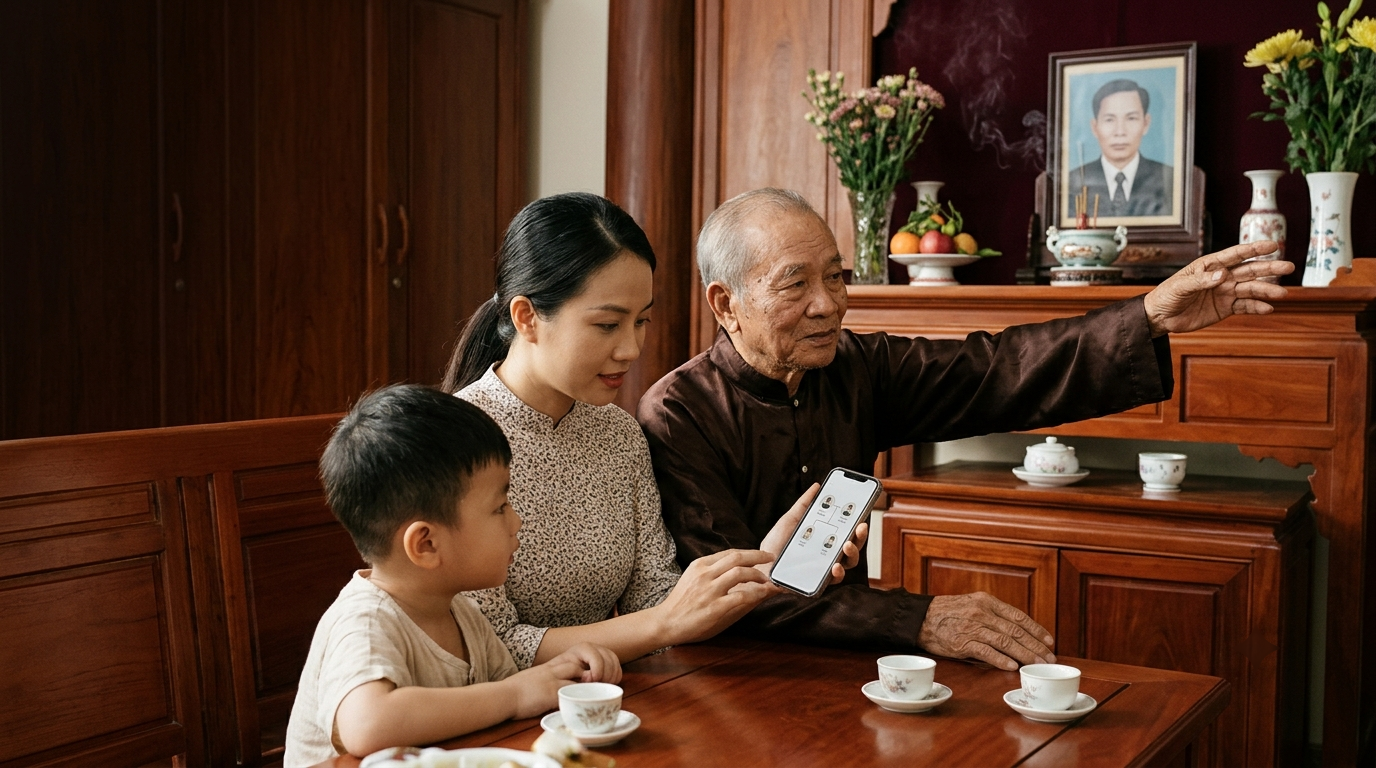 Cúng cáo trước ngày giỗ bằng lòng thành kính: Gìn giữ đạo hiếu, ký ức tổ tiên và gia phong cùng App ORA - Cội Nguồn ORA