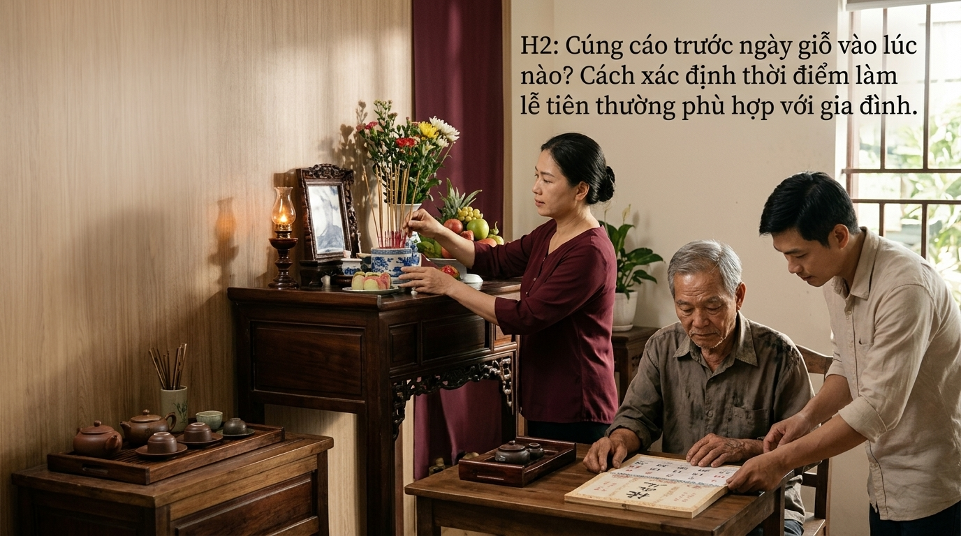 Cúng cáo trước ngày giỗ vào lúc nào? Cách xác định thời điểm làm lễ tiên thường phù hợp với gia đình - Cội Nguồn ORA