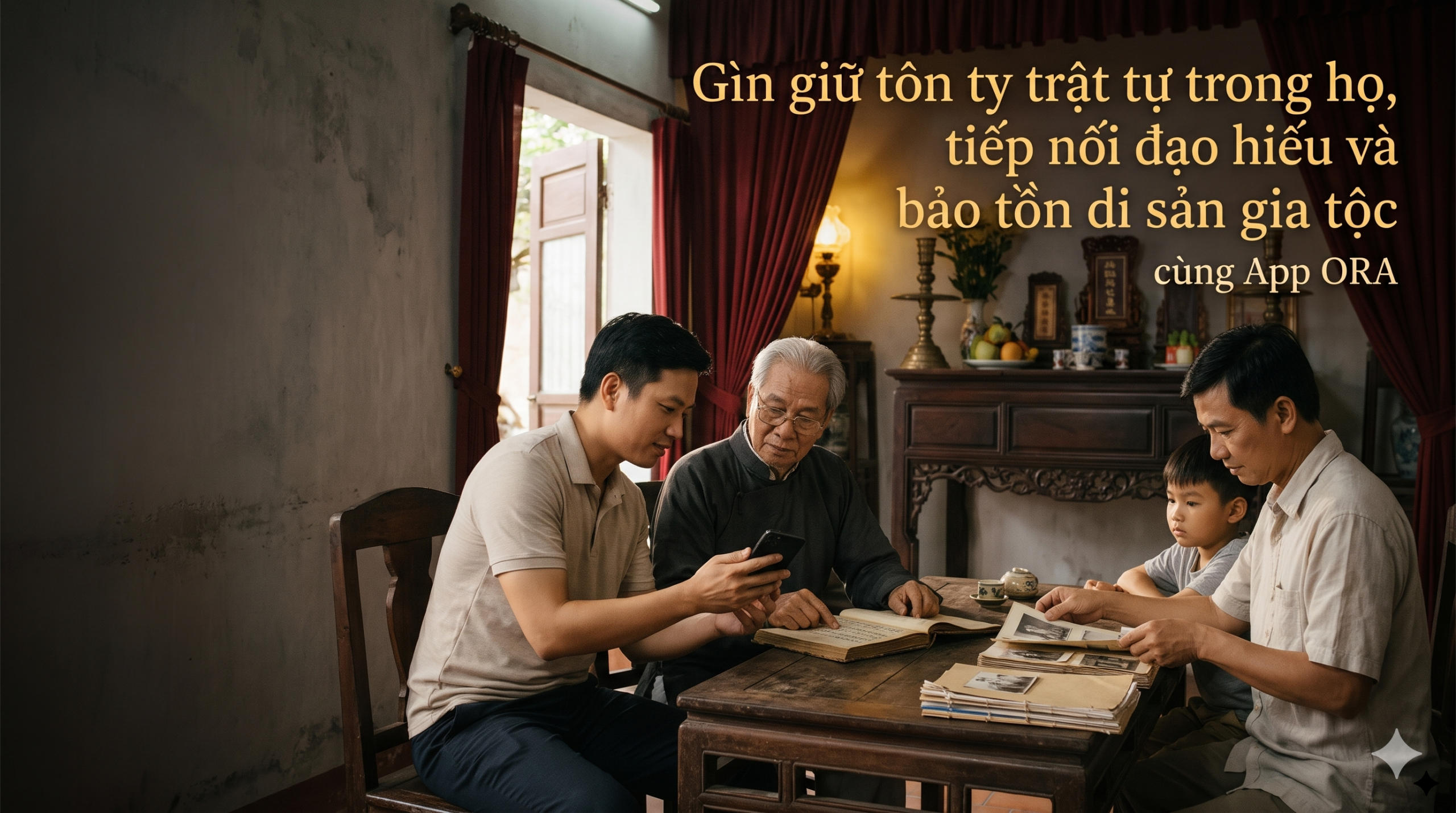Gìn giữ tôn ty trật tự và di sản gia tộc cùng App ORA - Các thế hệ Việt Nam kết hợp gia phả truyền thống với cây gia phả số để tiếp nối đạo hiếu và ký ức gia đình, Cội Nguồn ORA