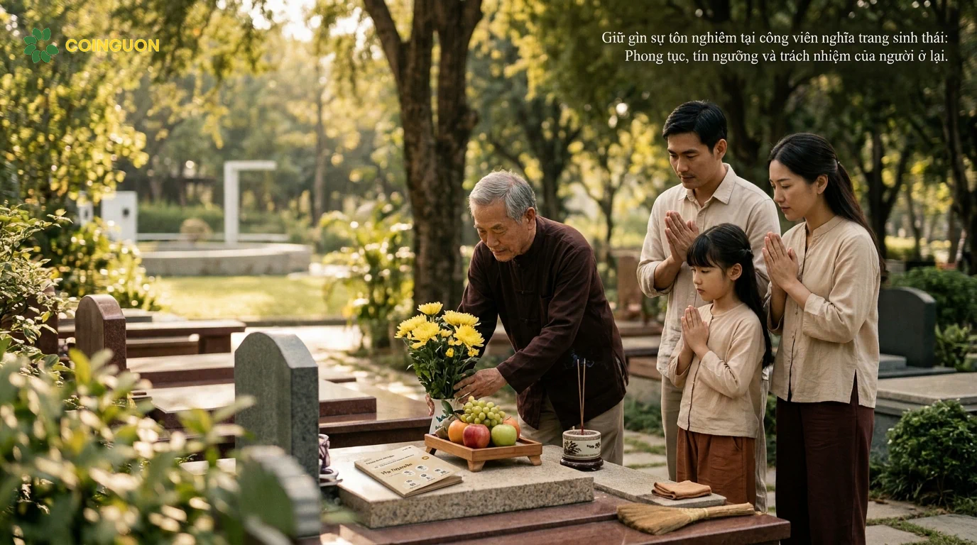 Gia đình Việt Nam thành kính dâng hoa và tưởng nhớ người thân tại không gian tưởng niệm sinh thái, gìn giữ phong tục và đạo hiếu - Cội Nguồn ORA