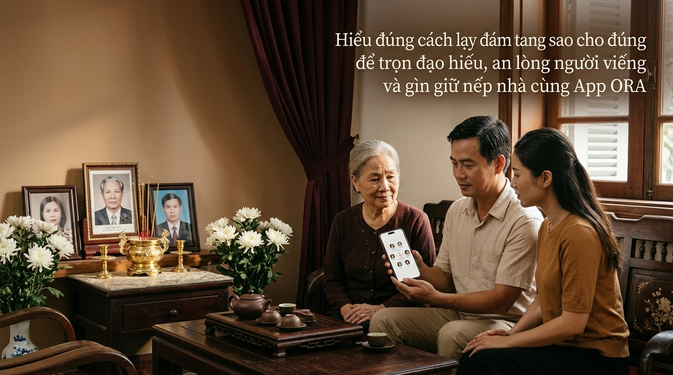 Hiểu đúng cách lạy đám tang sao cho đúng để trọn đạo hiếu, an lòng người viếng và gìn giữ nếp nhà cùng App ORA - Cội Nguồn ORA