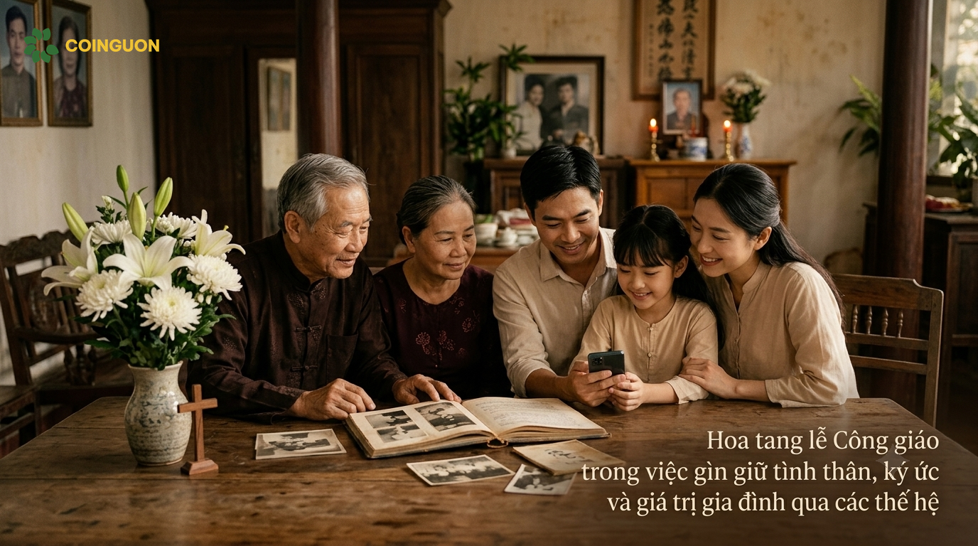 Hoa tang lễ Công giáo trong việc gìn giữ tình thân, ký ức và giá trị gia đình qua các thế hệ - Cội Nguồn ORA