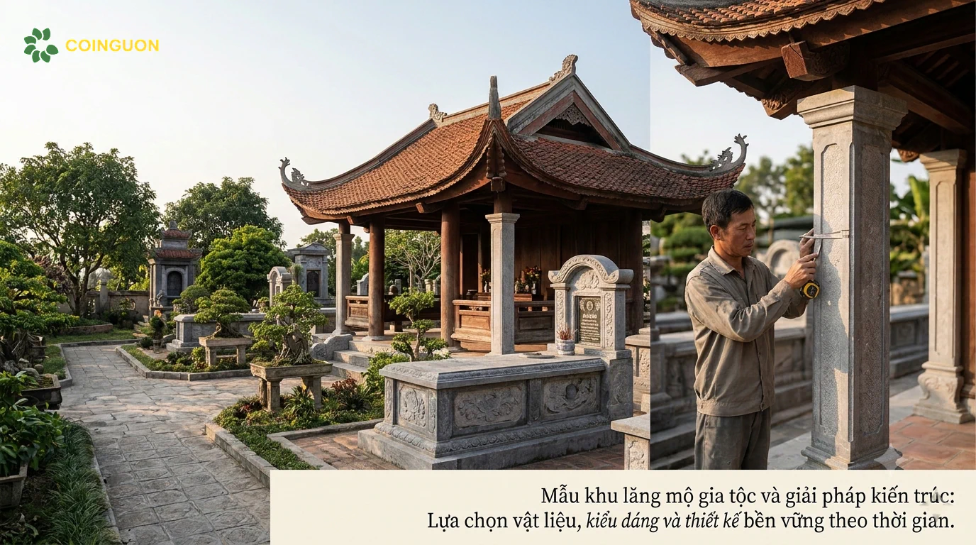 Mẫu khu lăng mộ gia tộc và giải pháp kiến trúc: Lựa chọn vật liệu, kiểu dáng và thiết kế bền vững theo thời gian - Cội Nguồn (ORA)