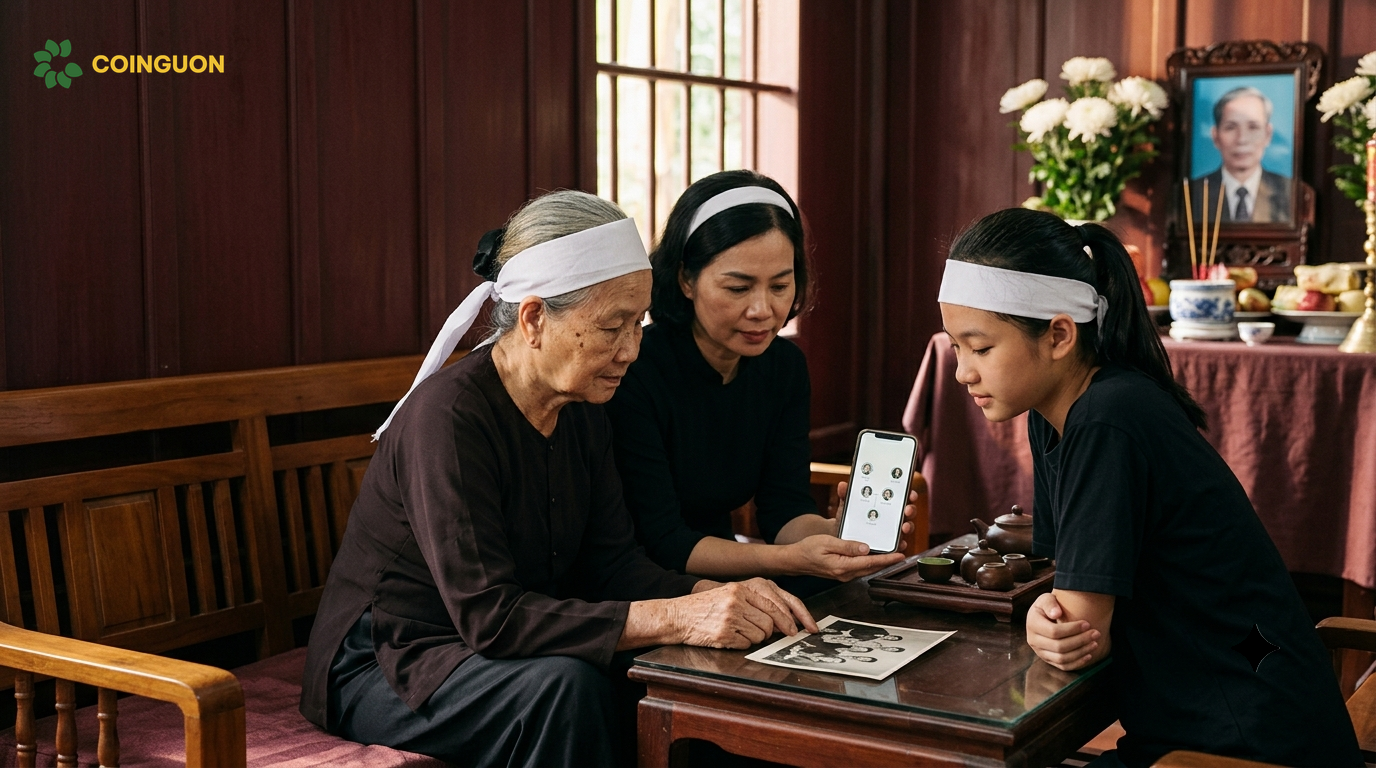 Ba thế hệ gia đình gìn giữ đạo hiếu, tưởng nhớ người đã mất và cùng khám phá cây gia phả số trên ứng dụng ORA - Cội Nguồn ORA