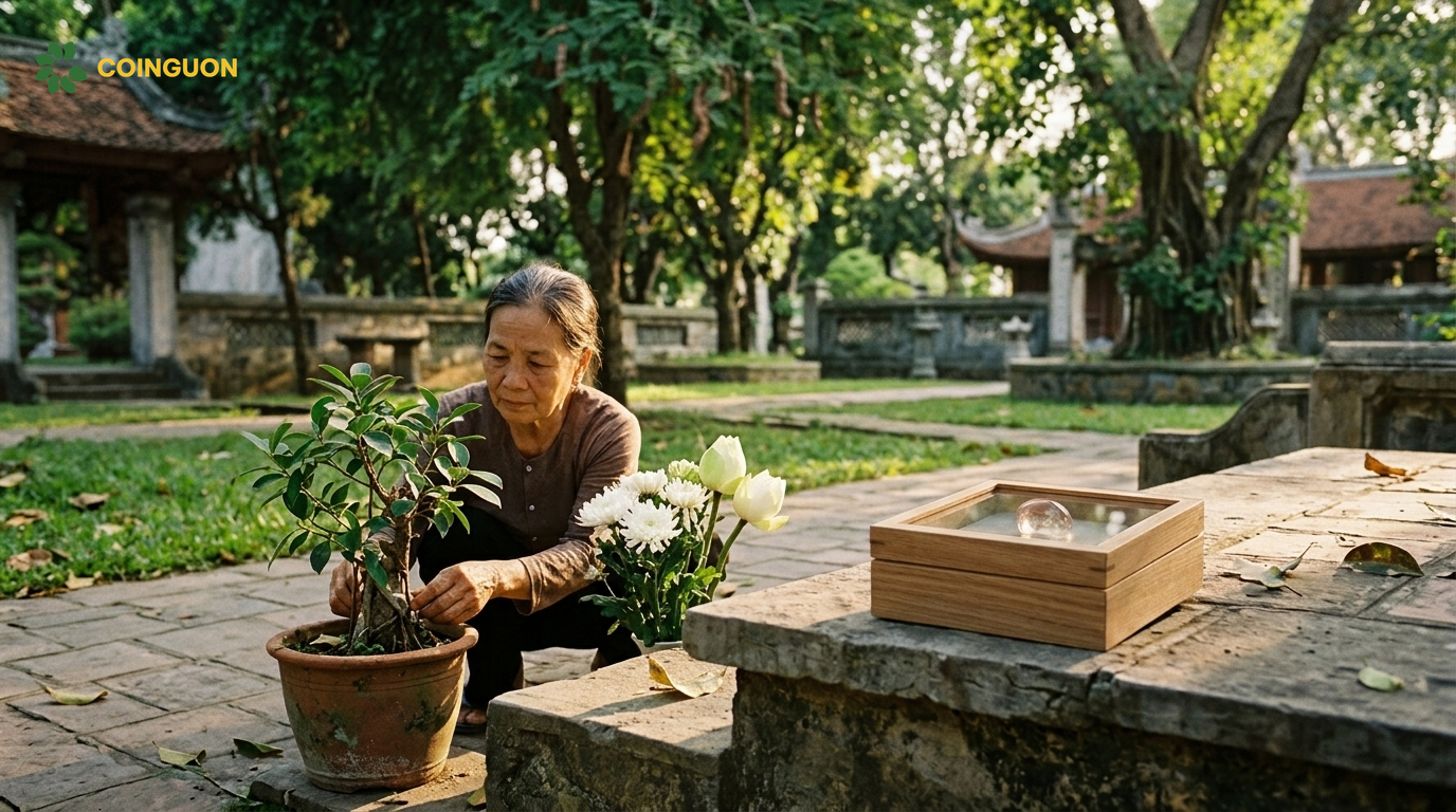 Tinh thể lưu niệm trong khu vườn tưởng niệm xanh yên bình, gợi mở việc cân nhắc giá trị lưu giữ lâu dài và giới hạn môi trường của phương pháp ngọc hóa di cốt - Cội Nguồn ORA