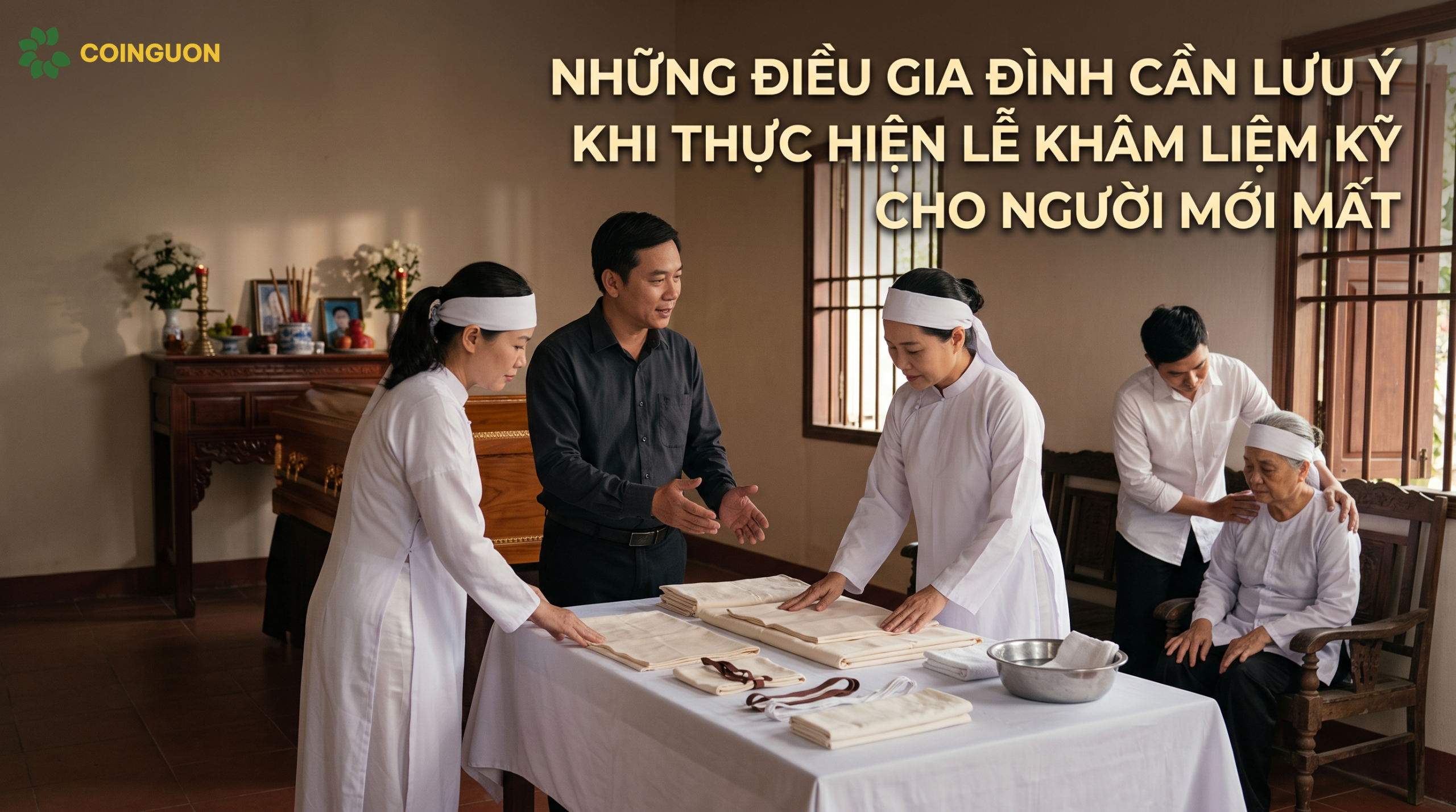 Gia đình trao đổi với người phụ trách tang lễ về những lưu ý, vệ sinh và chuẩn bị chu đáo khi khâm liệm - Cội Nguồn ORA