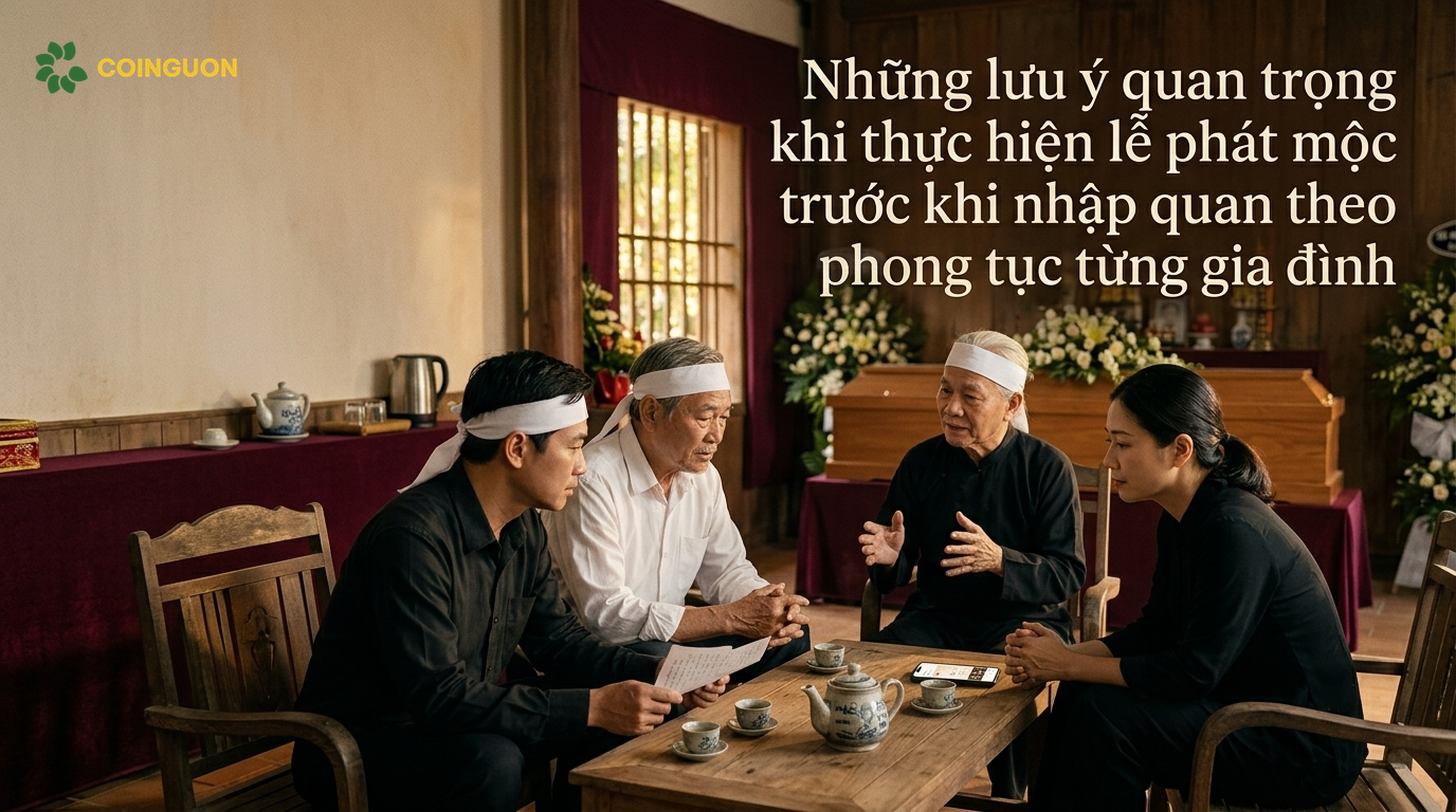 Gia đình trao đổi với người chủ lễ về những lưu ý và phong tục riêng khi thực hiện lễ phát mộc - Cội Nguồn ORA