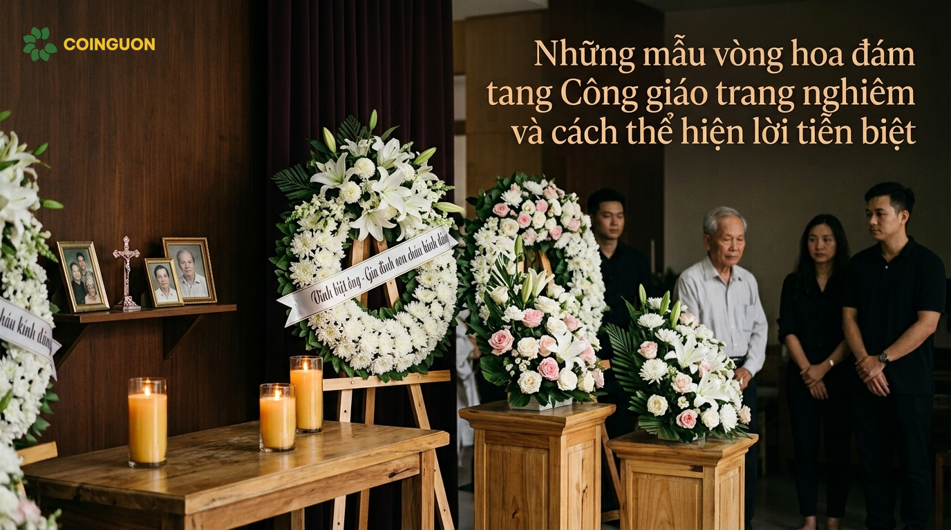 Những mẫu vòng hoa đám tang Công giáo trang nghiêm và cách thể hiện lời tiễn biệt - Cội Nguồn ORA