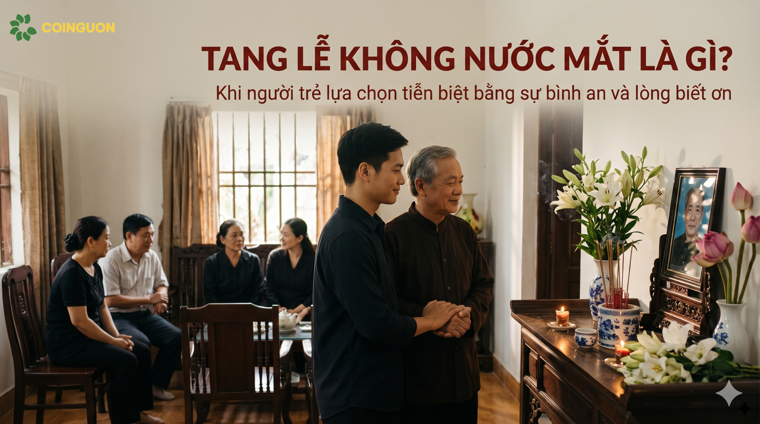 Tang lễ không nước mắt trong không gian tưởng niệm trang nghiêm, nơi gia đình Việt tiễn biệt người thân bằng sự bình an, lòng biết ơn và tình yêu thương - Cội Nguồn ORA