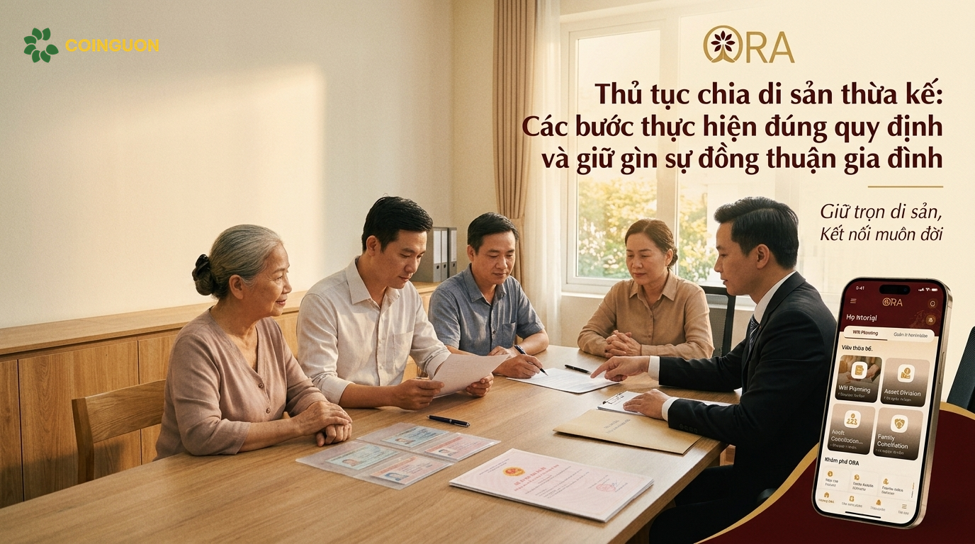 Các thành viên gia đình Việt Nam thực hiện thủ tục phân chia di sản thừa kế tại văn phòng công chứng trong tinh thần đồng thuận - Cội Nguồn ORA