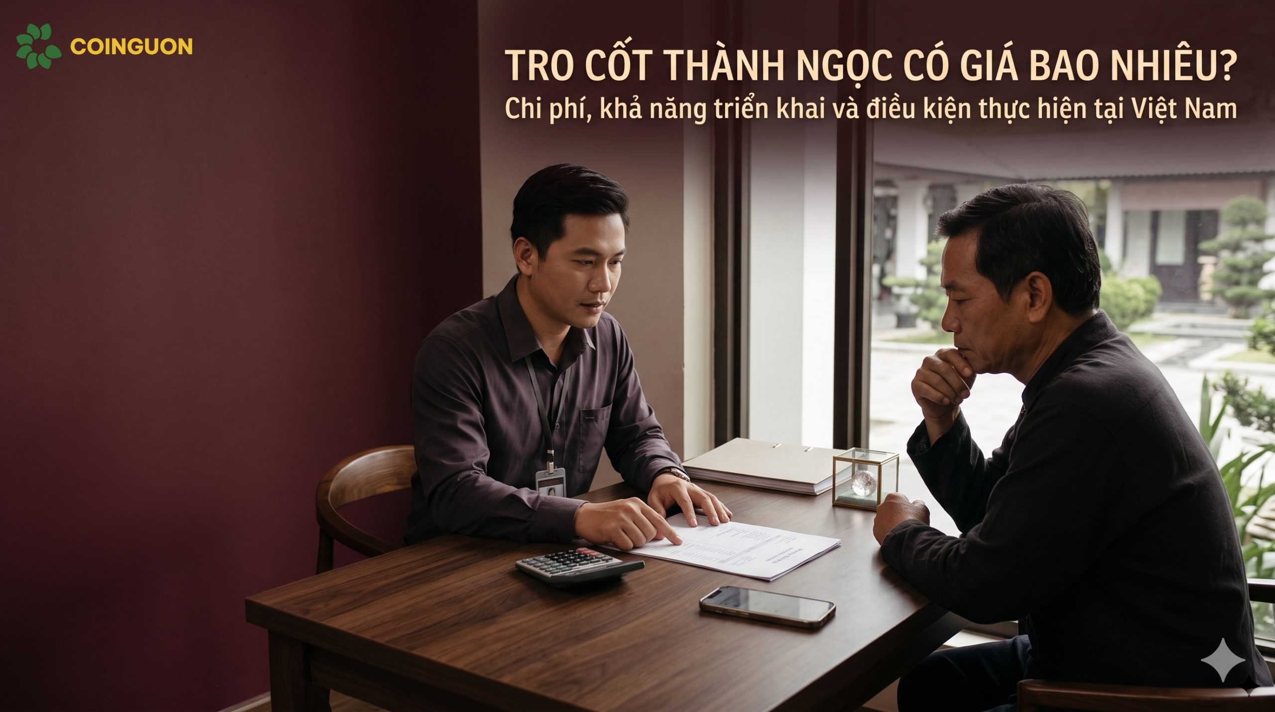 Gia đình Việt Nam trao đổi với chuyên viên về chi phí, hồ sơ và điều kiện thực hiện dịch vụ ngọc hóa tro cốt bên cạnh mẫu tinh thể lưu niệm - Cội Nguồn ORA