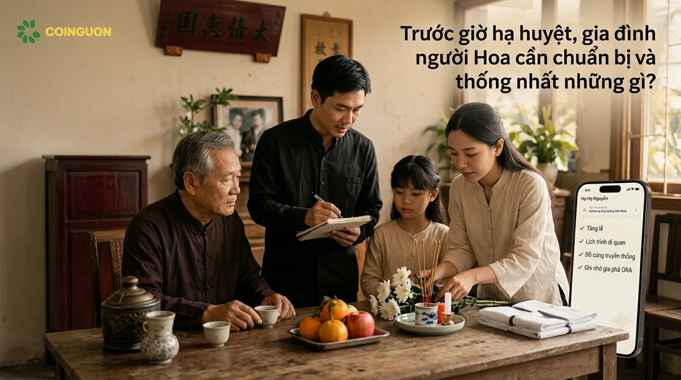 Gia đình người Hoa chuẩn bị lễ vật, phân công trách nhiệm và thống nhất các công việc trước giờ hạ huyệt - Cội Nguồn ORA