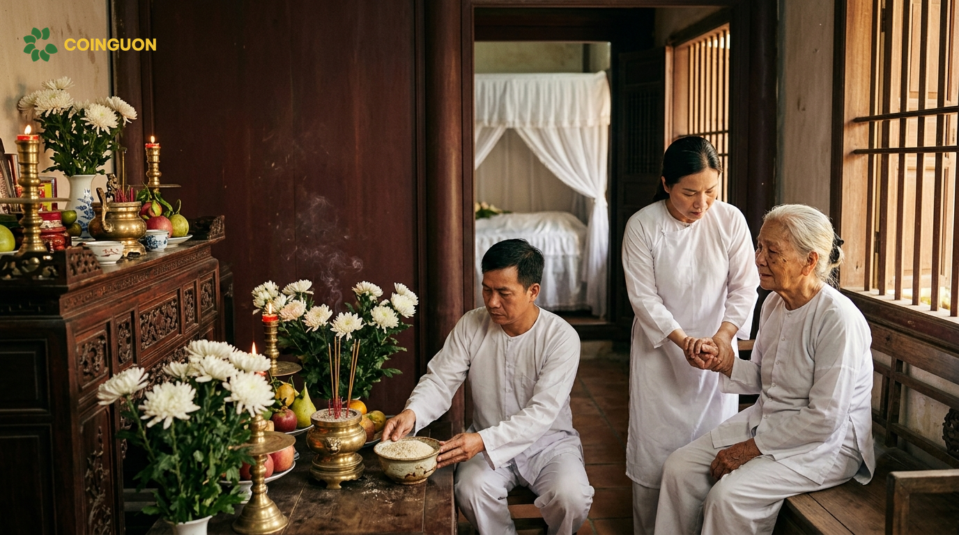 Ý nghĩa tâm linh và đạo hiếu của lễ ngậm hàm thể hiện qua sự tưởng nhớ và lòng thành kính của gia đình đối với người đã khuất - Cội Nguồn ORA